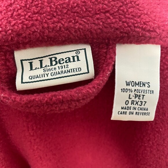 L.L. Bean Womens Red Maxi Long Sleeve Fleece Robe Size Large - Picture 9 of 10